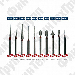 Алмазные боры TF-11F, TF-40F, TR-15F, TC-09F, SO-21F, FO-34F, FO-35F, FO-77F, EX-31F,EX-41F нумерация идентична борам MANI