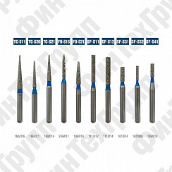 Алмазные боры TC-S11 TC-S21, FO-S21, SF-S11 SF-S41 нумерация идентична борам MANI